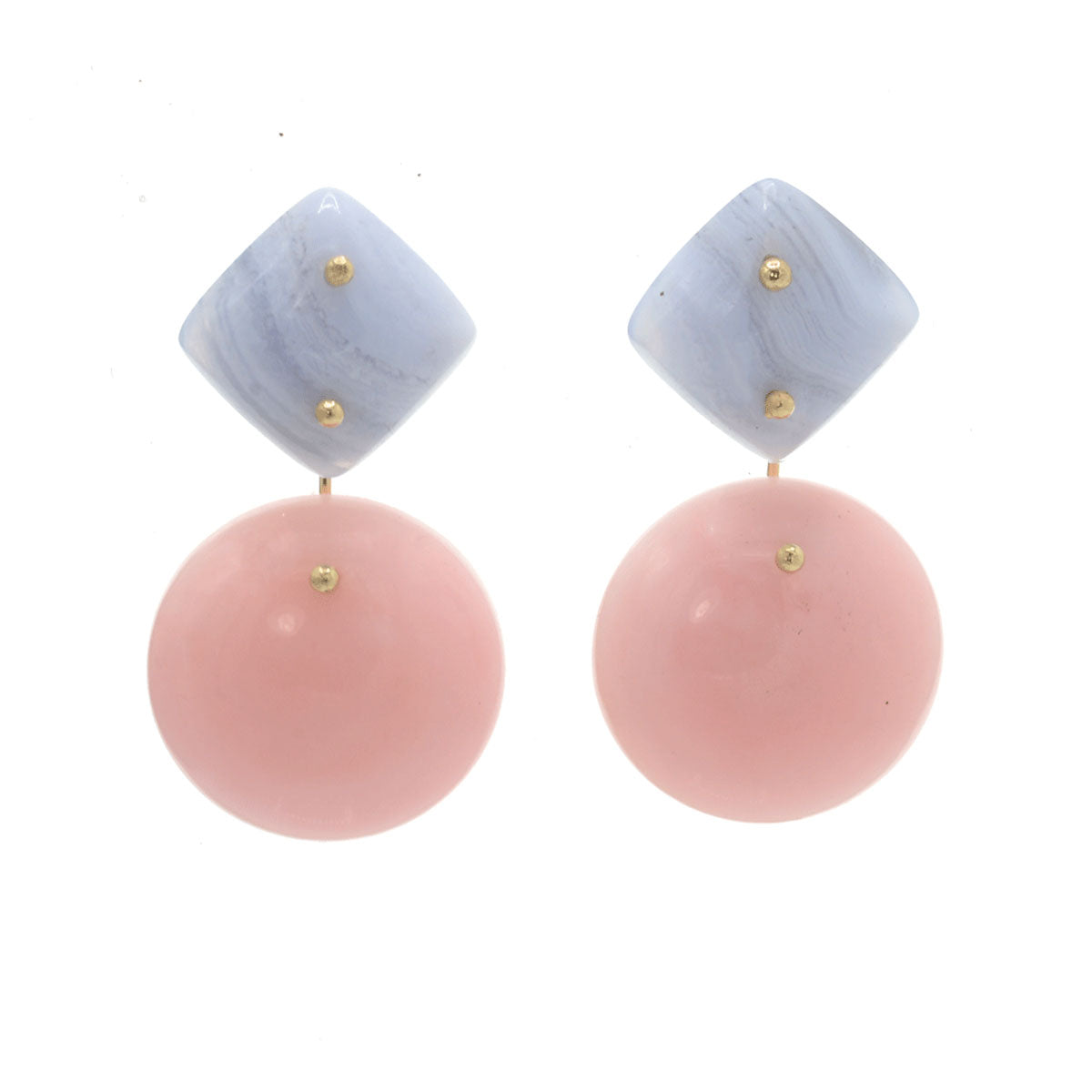 Mobile Earrings Lace Agate Pink Opal