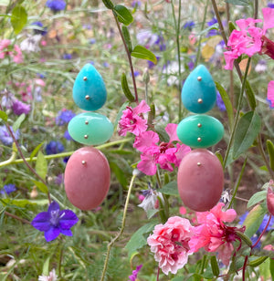 Mobile Earrings Amazonite Chrysoprase Pink Opal