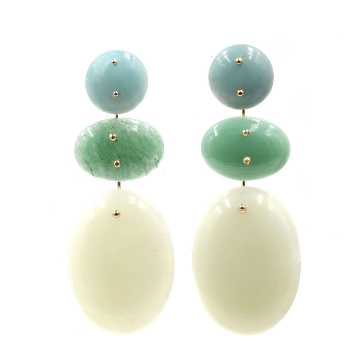 Mobile Earrings Amazonite, Aventurine, Jade