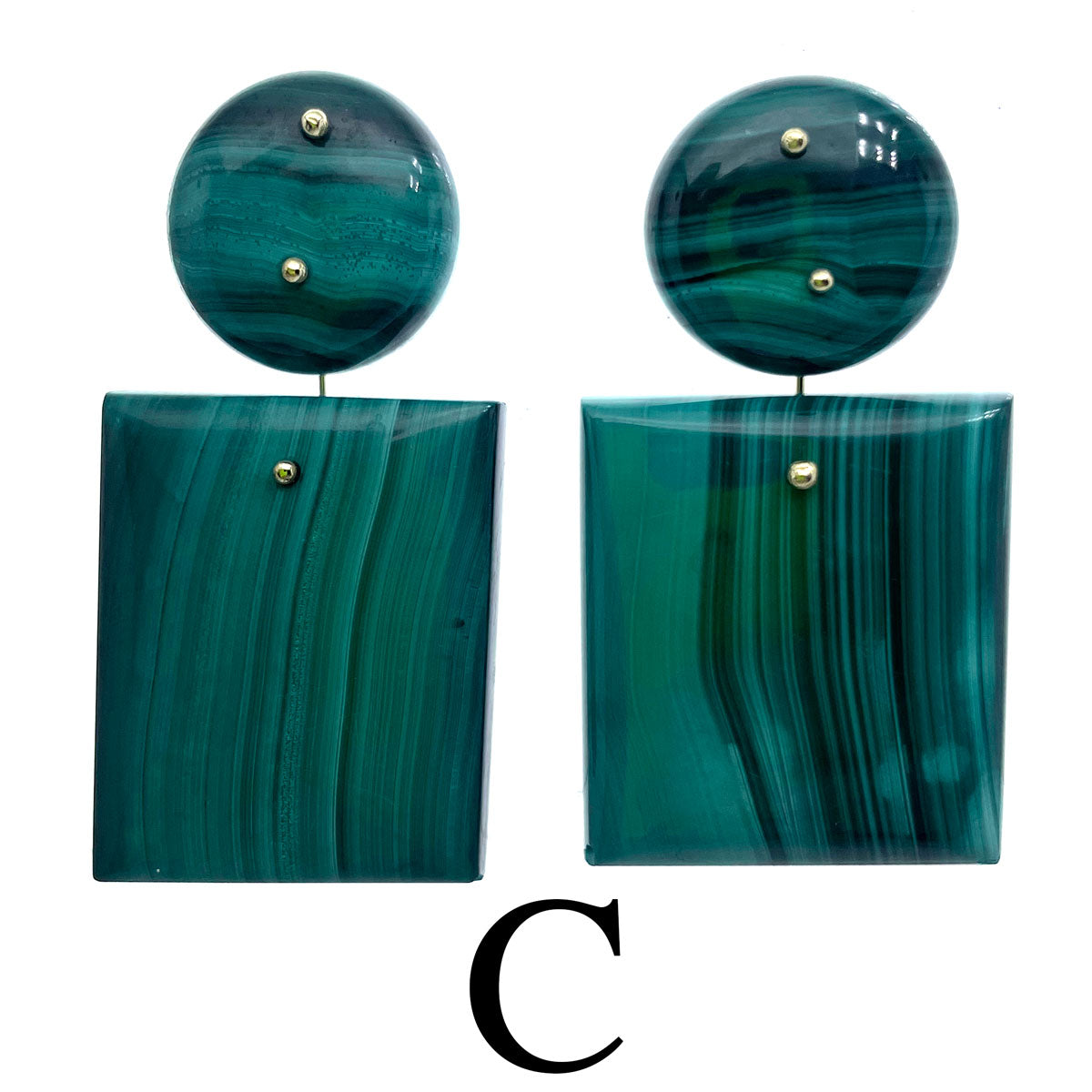 Mobile Earrings Large Malachite Double