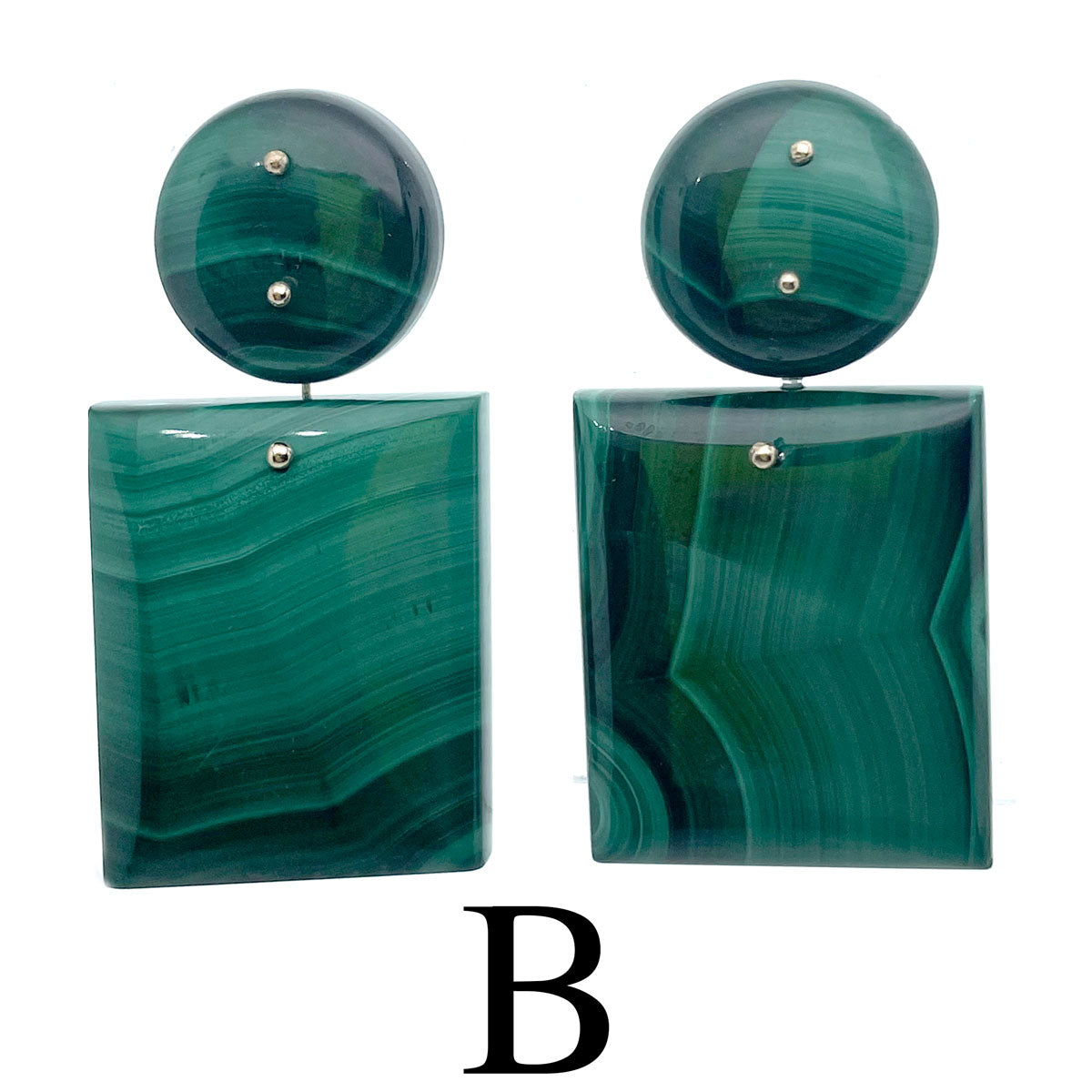 Mobile Earrings Large Malachite Double