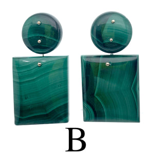 Mobile Earrings Large Malachite Double
