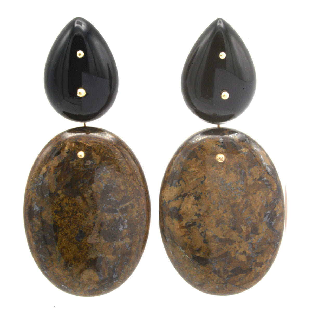Mobile Earrings Onyx Bronzite