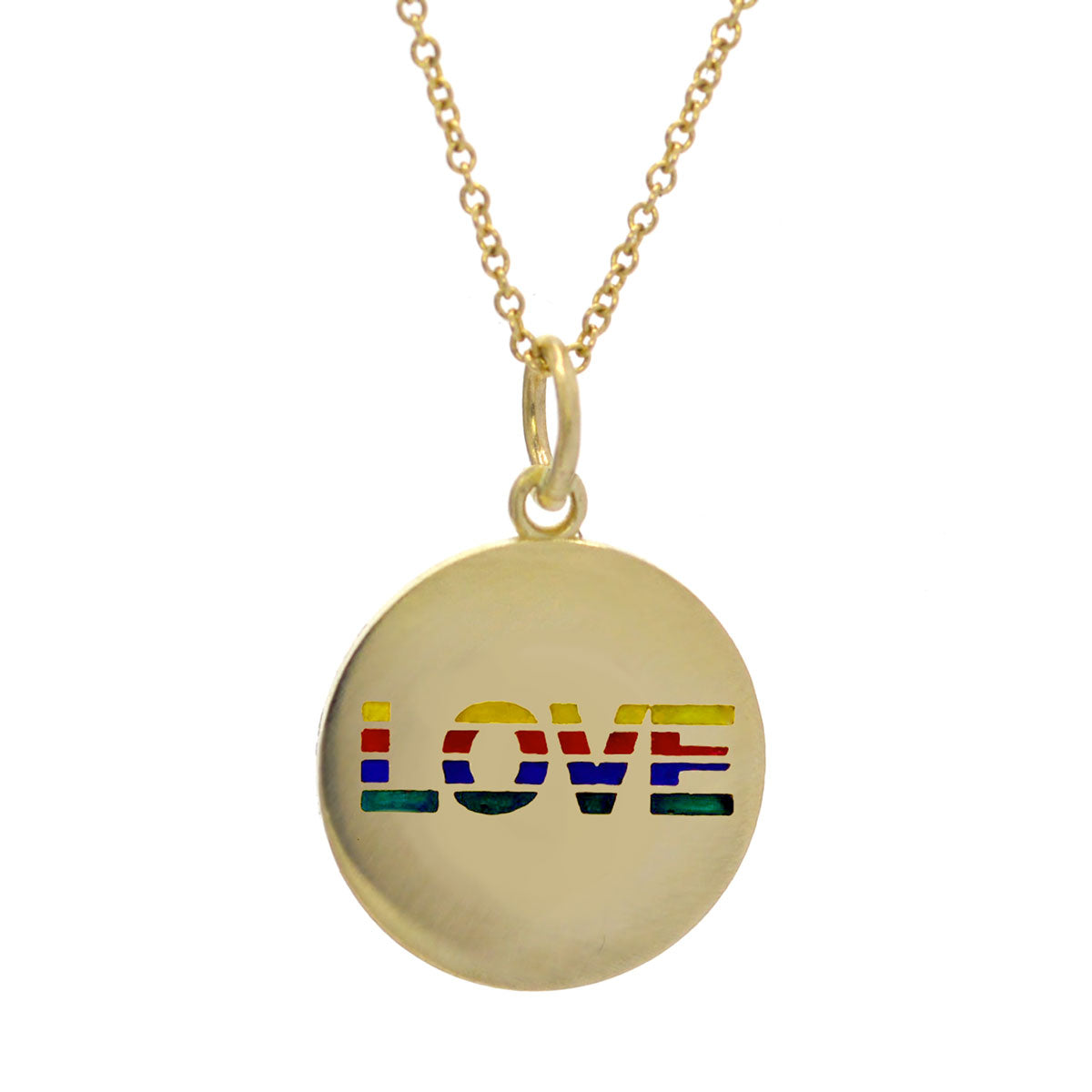Striped Enamel LOVE Necklace